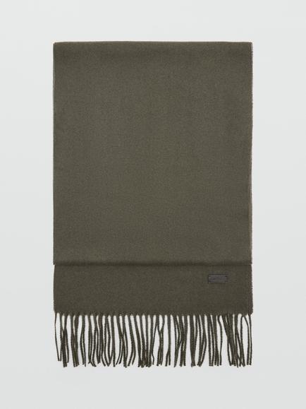 Mango Fringed Edge Scarf, Khaki