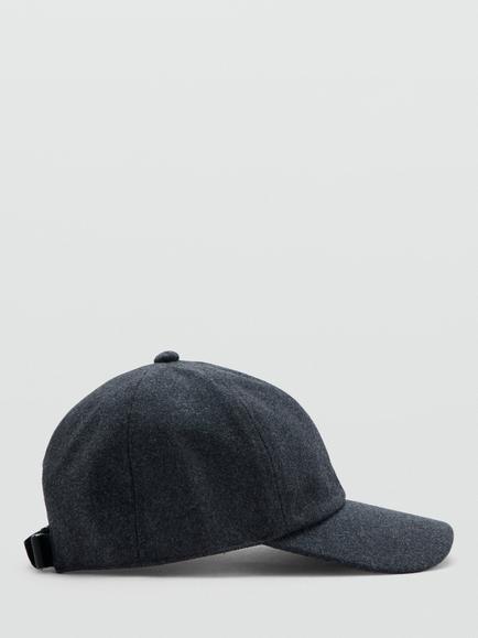 Mango Wool Rich Cap, Navy