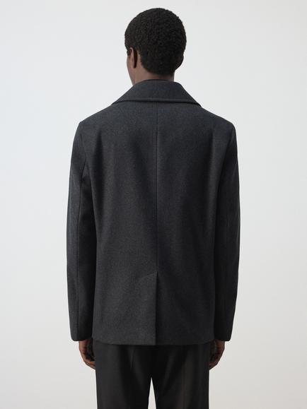 Mango Abrigo Tinof Wool Rich Overcoat, Anthracite - view 2, Anthracite