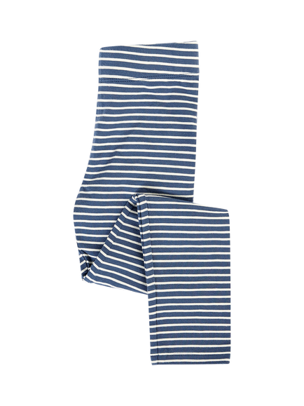 Frugi Kids' Leona Stripe Leggings, Navy Breton, Navy Breton