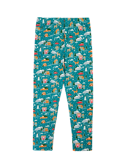 Frugi Kids' Libby Printed Leggings, Winter Drives - view 2, Winter Drives