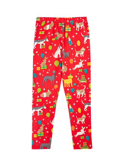 Frugi Kids' Libby Animal Print Leggings, Pet Paw-ty - view 2, Pet Paw-ty