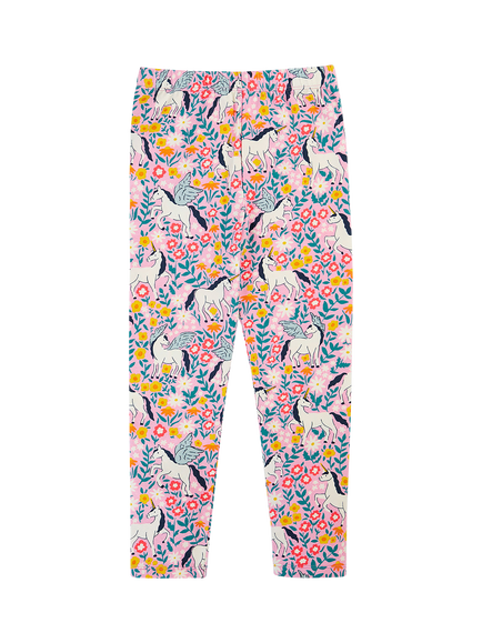 Frugi Kids' Libby Floral Print Leggings, Floral Flight - view 2, Floral Flight