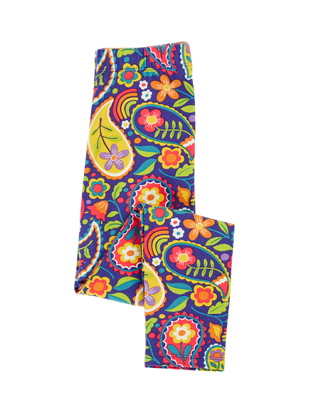 Frugi Kids' Libby Paisley Print Leggings, Pretty Paisley