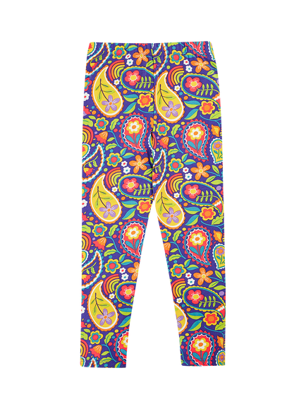Frugi Kids' Libby Paisley Print Leggings - view 2, Pretty Paisley
