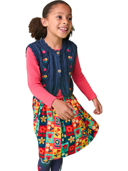 Frugi Kids' Marta Woven Twill Skirt, Multi - view 2, Multi