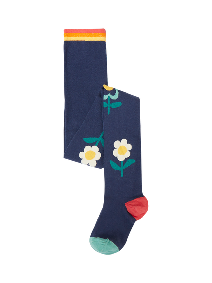 Frugi Kids' Norah Floral Tights, Multi, Multi