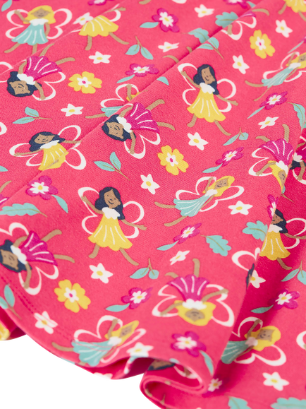 Frugi Kids' Sofia Fairy Print Skater Dress, Multi - view 2, Multi