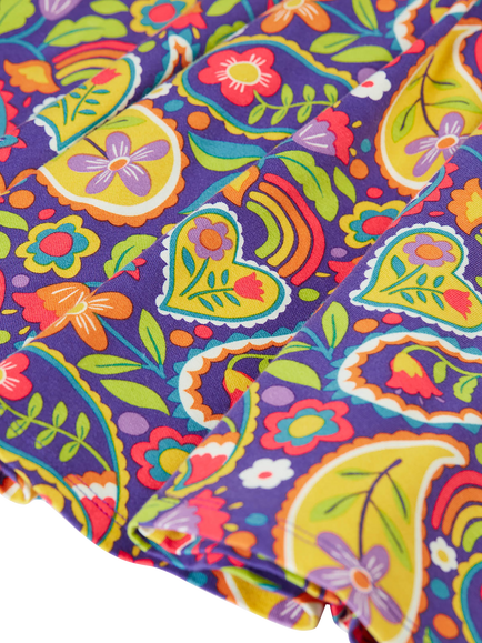 Frugi Kids' Sofia Paisley Skater Dress, Multi - view 2, Multi