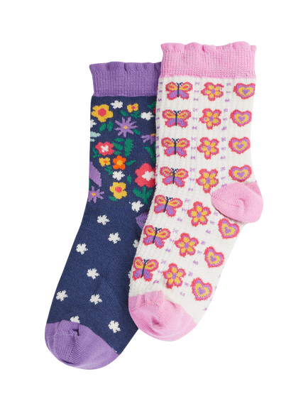 Frugi Kids' Frill Socks, Pack of 2, Magical Multipack, Magical Multipack