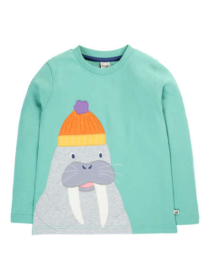 Frugi Kids' Long Sleeve Adventure Top, Moss/Multi, Moss/Multi