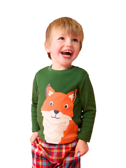 Frugi Kids' Long Sleeve Adventure Top, Forest/Multi - view 2, Forest/Multi
