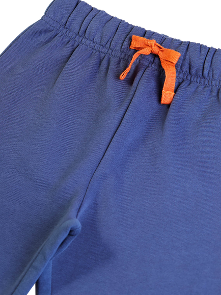 Frugi Kids' Character Drawstring Joggers, Navy Blue/Nessie - view 2, Navy Blue/Nessie