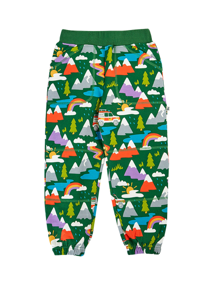Frugi Kids' Malpas Cotton Printed Joggers, Rescue Trails, Rescue Trails