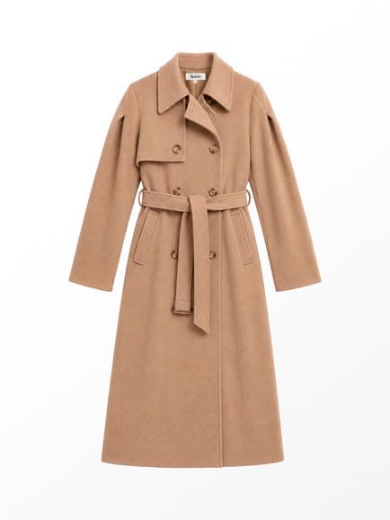 Ro&Zo Wool Blend Trench Coat, Brown, Brown