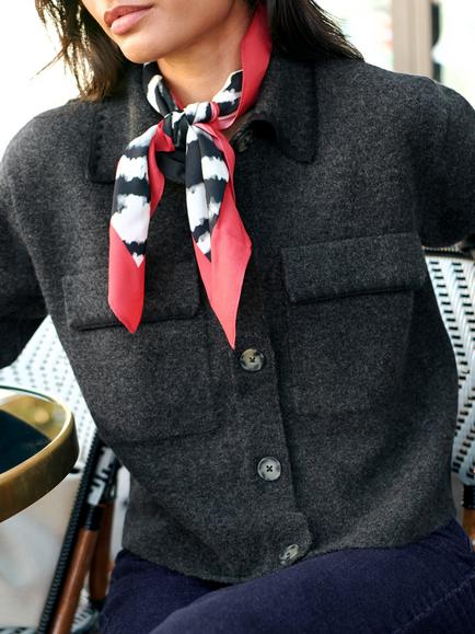 Ro&Zo Knitted Jacket, Grey - view 2, Grey