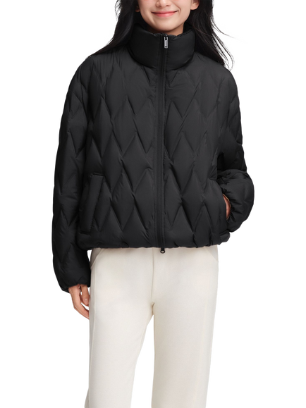 Bosideng Standing Collar Bonded Quilting Down Jacket - view 2, Midnight Sky