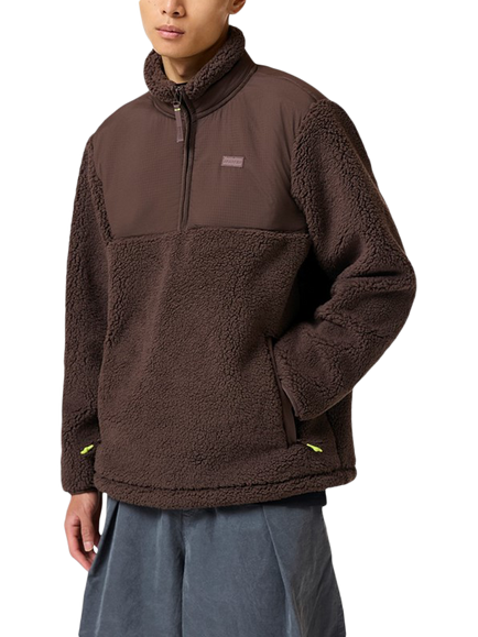 Hunter Elements Quarter Zip Pullover Top, Chocolate Brown