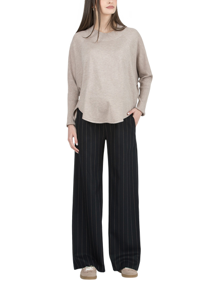 Attesa Winona Pinstripe Maternity Trousers, Navy Pinstripe - view 2, Navy Pinstripe