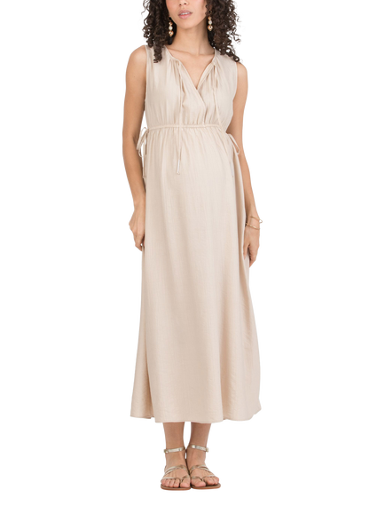 Attesa Deva Sleeveless Maternity and Nursing Dress, Chalk, Chalk