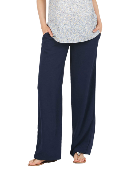 Attesa Ines Palazzo Maternity Trousers, Navy, Navy