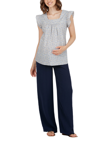 Attesa Ines Palazzo Maternity Trousers, Navy - view 2, Navy