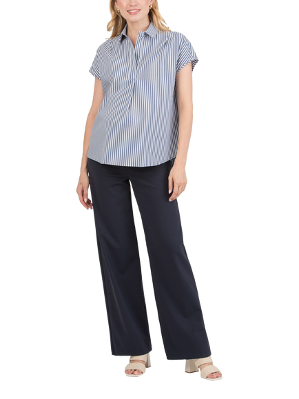 Attesa Kimberly Modal Maternity Trousers, Navy - view 2, Navy