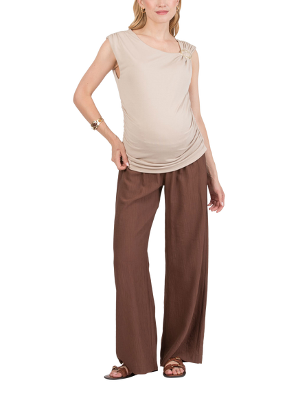 Attesa Guendalina Maternity Trousers, Chocolate - view 2, Chocolate