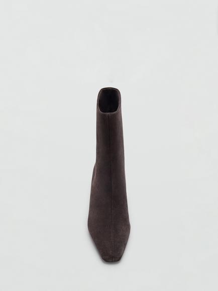 Mango Kitten Heel Ankle Boots, Chocolate - view 2, Chocolate