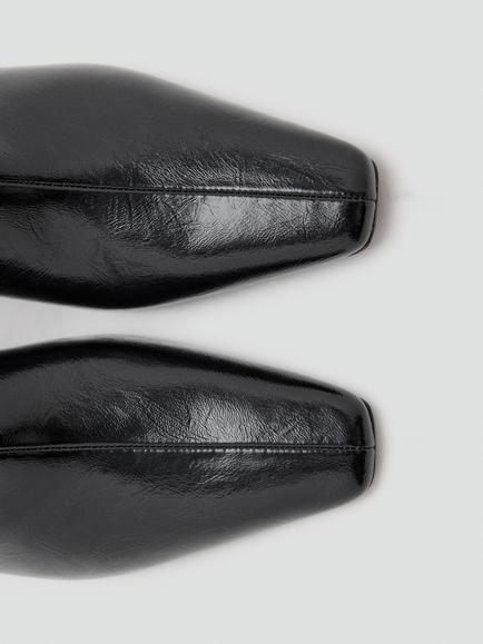 Mango Pointed Toe Kitten Heel Boots, Black - view 2, Black