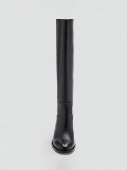 Mango Leather Knee High Riding Boots, Black - view 2, Black