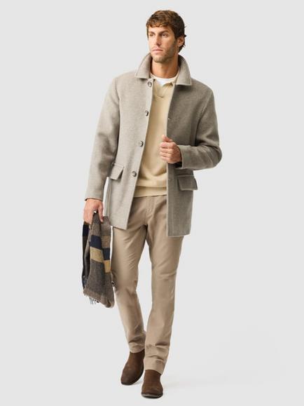 Rodd & Gunn Carswell Recycled Wool Blend Overcoat, Natural - view 2, Natural