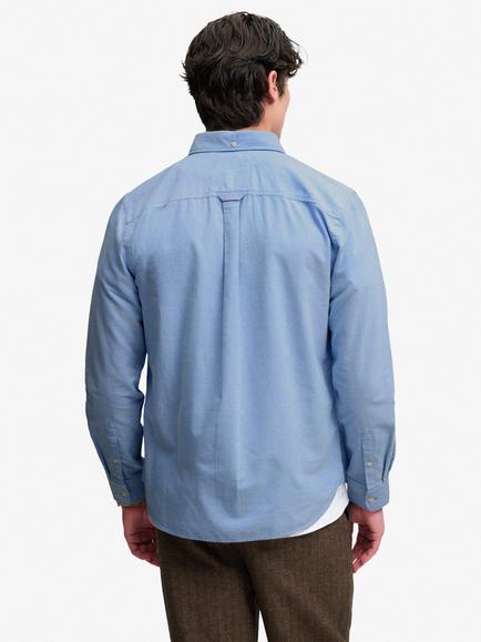 Superdry Cotton Preppy Oxford Long Sleeve Shirt, Sky Blue Chambray - view 2, Sky Blue Chambray