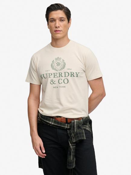 Superdry Cotton 1954 Company Crew Neck T-Shirt, Birch, Birch