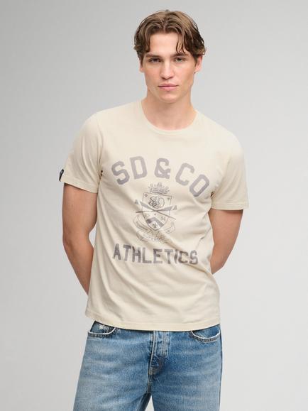 Superdry Cotton Gothic Varsity T-Shirt, Oatmeal, Oatmeal