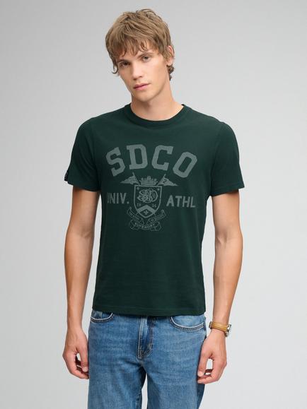 Superdry Cotton Gothic Varsity T-Shirt, Enamel Green, Enamel Green