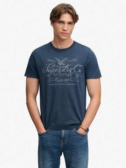 Superdry Cotton Mercantile T-Shirt, Eclipse Navy, Eclipse Navy