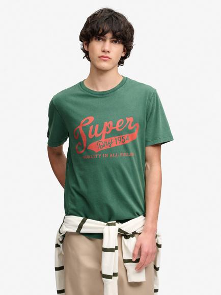 Superdry Cotton Vintage Script T-shirt, Boston Green, Boston Green