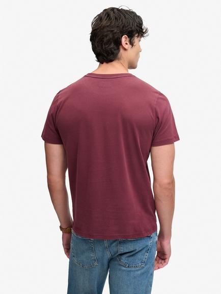 Superdry Cotton Vintage Workwear Print Crew Neck T-Shirt, Port Red - view 2, Port Red