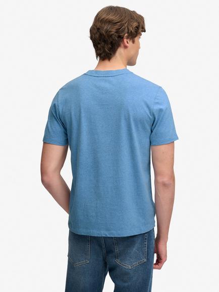 Superdry Cotton Outdoor Stripe Logo Relaxed T-shirt, Cornflower Blue Marl - view 2, Cornflower Blue Marl