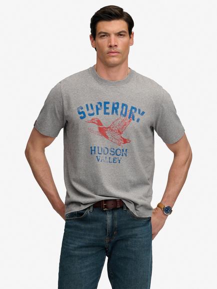 Superdry Cotton Wild Frontier T-Shirt, Dark Vintage Grey, Dark Vintage Grey