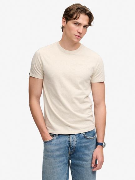Superdry Cotton Essential Company Logo Embroidered T‑shirt, Cream, Cream