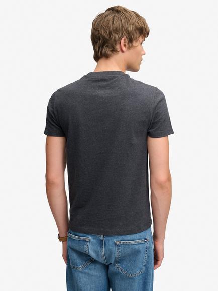 Superdry Cotton Essential Company Logo Embroidered T-Shirt, Raven Blck Marl/Blck - view 2, Raven Blck Marl/Blck