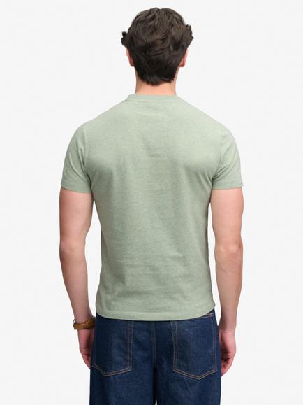 Superdry Cotton Essential Company Logo Embroidered T‑shirt, Cream - view 2, Sage Green Marl