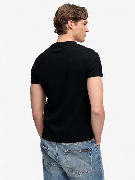 Superdry Cotton Essential Stacked Logo Embroidered T-shirt - view 2, Black