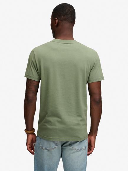 Superdry Cotton Essential Serif Logo Embroidered T-Shirt, Laurel Khaki/Chalk - view 2, Laurel Khaki/Chalk