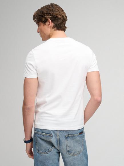 Superdry Cotton Essential Serif Logo Embroidered T-Shirt, Optic/White - view 2, Optic/White
