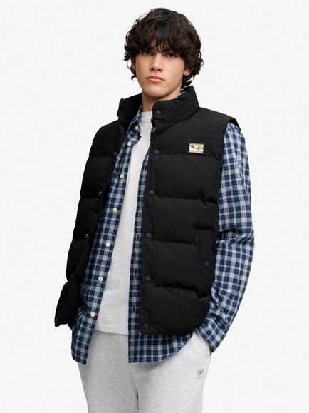 Superdry Non-Hooded Short Everest Gilet, Jet Black, Jet Black