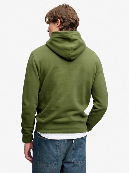 Superdry Cotton Rich Vintage Script Hoodie, Vintage Sage Green - view 2, Vintage Sage Green