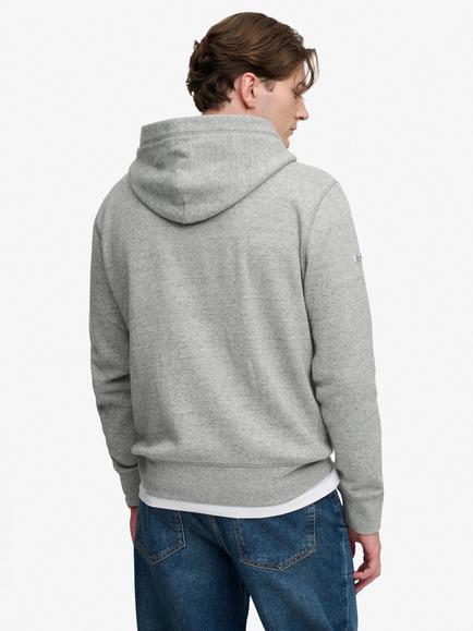 Superdry Cotton Rich Vintage Script Hoodie, Athletic Grey Marl - view 2, Athletic Grey Marl